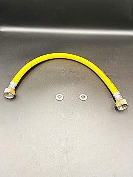 Гибкая подводка для газа с полиэфирной нитью 1/2" 50 см (гайка-гайка), VALFEX,арт.20121105