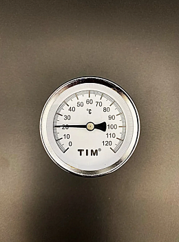 Термометр с гильзой 1/2" (0-120 С), TIM, арт.Y-63A-50-120