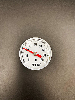 Термометр "малый" с гильзой 1/4" (0-80 С), TIM, арт. Y-40T-80