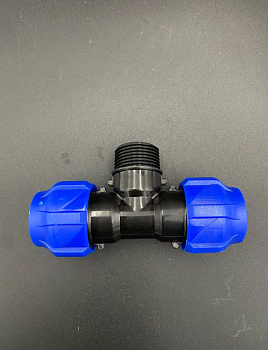 Тройник компрессионный переходной ПНД с НР 20x3/4"x20 VALFEX