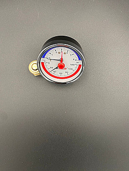 Термоманометр аксиальный (заднее подключение), 6 бар, VALFEX, арт.VF.TMZ.63.012.06