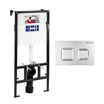 Инсталляция BETTOSERB SAVA FIX SLIM, клавиша смыва SMART, хром. матовый, SET40006472