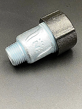 Обжимной соединитель 1/2" НР из ковкого чугуна, с наружной резьбой ZEISSLER, арт.ZSr.130.0204