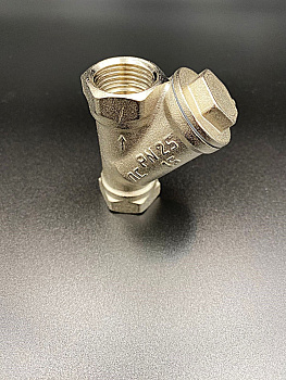 Фильтр сетчатый Valfex для ВОДЫ латунный, под пломбу, никелированный, ВР/ВР, 1/2", арт.VF.192.LN0.012