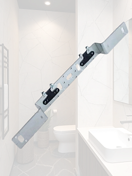 Кронштейн планка для водорозеток 75/150 с амортизаторами TIM, арт.FZ075/150R