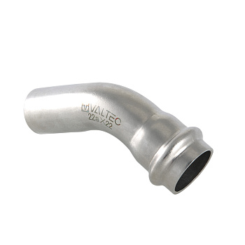 Угольник 45° (раструб–труба) нержавеющая сталь