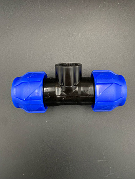 Тройник компрессионный переходной ПНД с ВР 25x1/2"x25 VALFEX