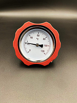 Термометр осевой для насосных групп (0-120 градусов), красный, ZEISSLER, арт. NG-01R