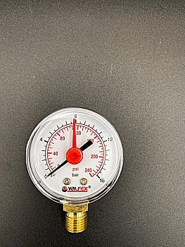 Манометр радиальный (нижнее подключение) 1/4", 16 бар, VALFEX, арт.VF.MN.50.014.16