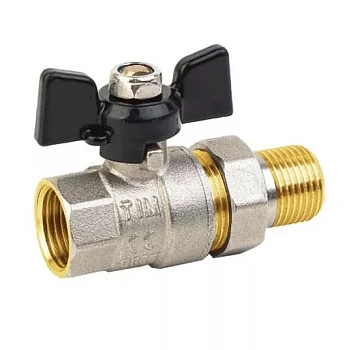 Кран американка никелированный TIM, 1/2" Г/Ш,DE1231X