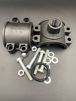 Седелка болтовая 63x1/2" ПНД черный VALFEX