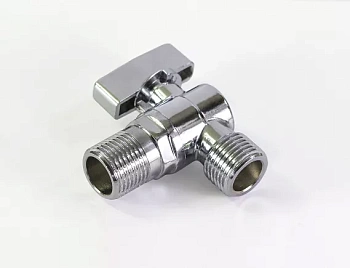 Угловой кран с отражателем, никелированный 1/2" х 1/2" , TIM, арт. BL5811A