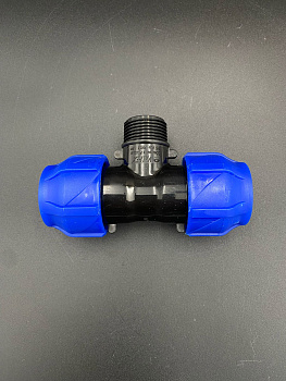 Тройник компрессионный переходной ПНД с НР 25x3/4"x25 VALFEX