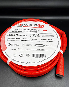 Утеплитель для труб Valfex, внутренний d18 мм, 4 мм, VF.18.04.10.R, красная, 10 м