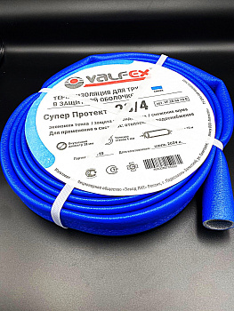 Утеплитель для труб Valfex, внутренний d28 мм, 4 мм, VF.28.04.10.B, синий, 10 м